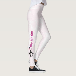 Gymnast-Silhouette auf hellrosa Textur Leggings