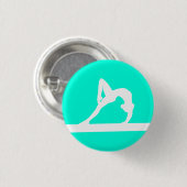 Gymnast Silhouette Button Türkis (Vorne & Hinten)