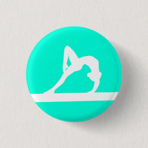 Gymnast Silhouette Button Türkis