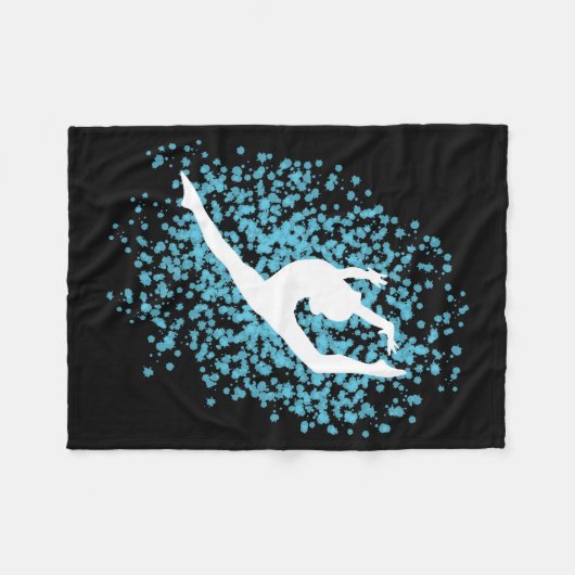 Gymnast-Silhouette Fleecedecke (Vorderseite (Horizontal))
