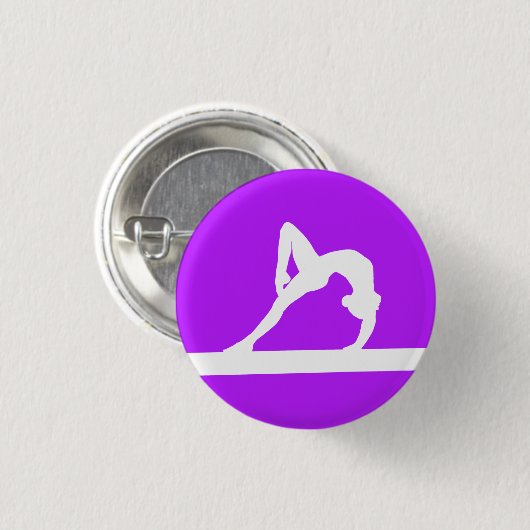 Gymnast-Silhouette-Knopf lila Button (Vorne & Hinten)