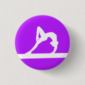 Gymnast-Silhouette-Knopf lila Button (Vorderseite)