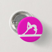 Gymnast-Silhouette-Knopf-Rosa Button (Vorne & Hinten)