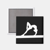 Gymnast Silhouette Magnet Black (Vorderseite/Rückseite)