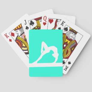 Gymnast Silhouette Playing Cards Turquoise Spielkarten