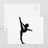 Gymnast-Silhouette Postkarte (Vorne/Hinten)