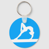 Gymnast Silhouette Schlüsselanhänger Blue (Vorderseite)