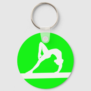 Gymnast-Silhouette-Schlüsselanhänger-Grün Schlüsselanhänger