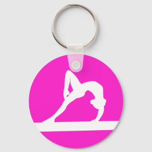 Gymnast-Silhouette-Schlüsselanhänger-Rosa Schlüsselanhänger