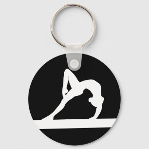 Gymnast-Silhouette-Schlüsselanhänger-Schwarzes Schlüsselanhänger