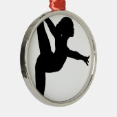 Gymnast-Silhouette Silbernes Ornament (Rechts)