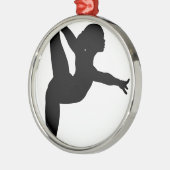 Gymnast-Silhouette Silbernes Ornament (Links)
