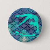Gymnast-Stammes- Muster-Blau Button (Vorderseite)