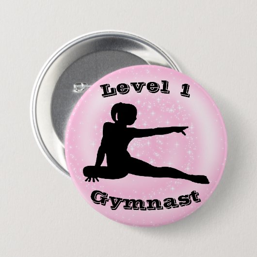 Gymnast Stufe 1 - Gymnastikschaltfläche für Mädche Button (Vorne & Hinten)