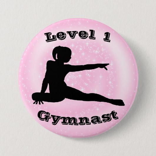 Gymnast Stufe 1 - Gymnastikschaltfläche für Mädche Button (Vorderseite)