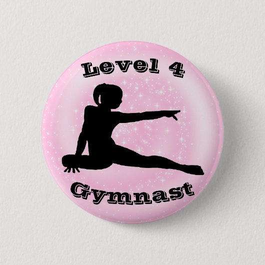 Gymnast Stufe 4 - Gymnastikschaltfläche für Mädche Button (Vorderseite)
