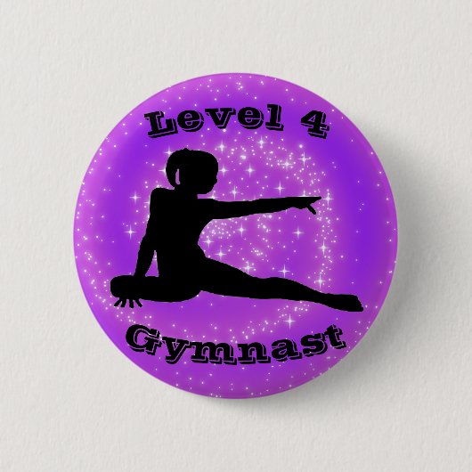 Gymnast Stufe 4 - Gymnastikschaltfläche für Mädche Button (Vorderseite)