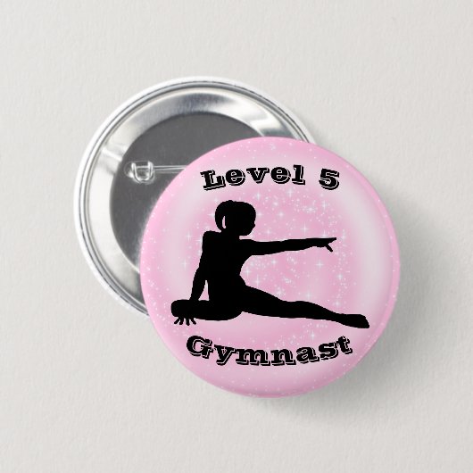 Gymnast Stufe 5 - Gymnastikschaltfläche für Mädche Button (Vorne & Hinten)