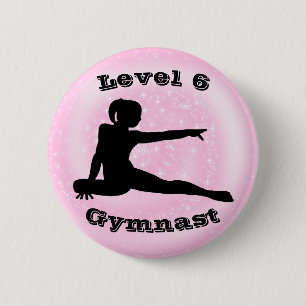 Gymnast Stufe 6 - Gymnastikschaltfläche für Mädche Button