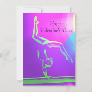 Gymnast-Valentinstag-Karte Feiertagskarte