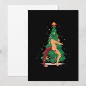 Gymnast Weihnachtsbaum Gymnast Sportgeschenk Einladung (Vorne/Hinten)