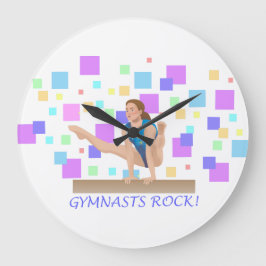 Gymnasten Rock! Balancebar Große Wanduhr