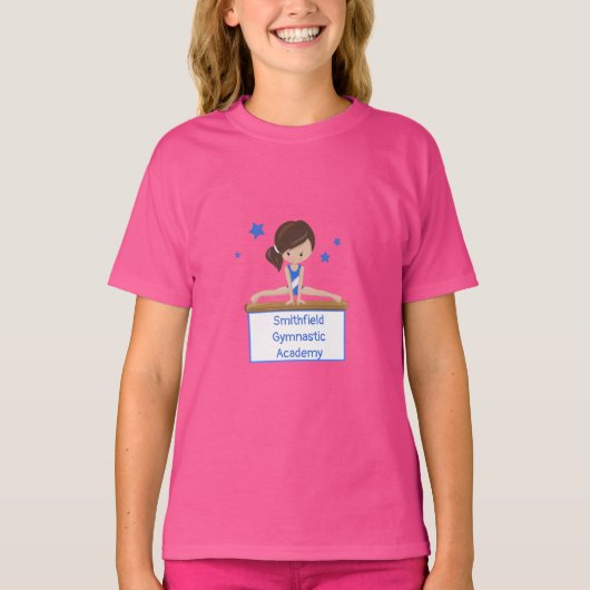 Gymnastic School School Academy Custom Text T-Shirt (Vorderseite)