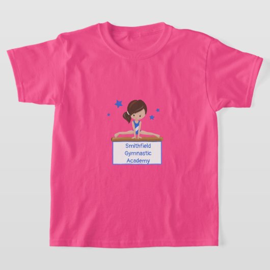 Gymnastic School School Academy Custom Text T-Shirt (Ablage )