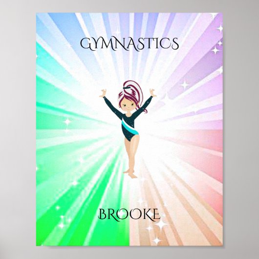 " GYMNASTICS" beleuchtet Poster mit Gymnast. (Vorne)