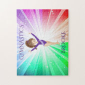 "GYMNASTICS" beleuchtet Rätsel mit Gymnast. Puzzle (Vertikal)