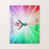 "GYMNASTICS" beleuchtet Rätsel mit Gymnast. Puzzle (Vertikal)