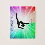 "GYMNASTICS" beleuchtet Rätsel mit Gymnast. Puzzle (Vertikal)