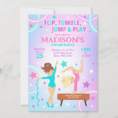 Gymnastics Birthday Invitation Gymnastics Party Einladung (Vorderseite)