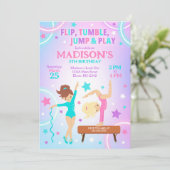 Gymnastics Birthday Invitation Gymnastics Party Einladung (Stehend Vorderseite)