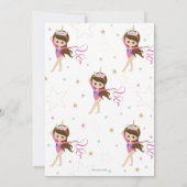 Gymnastics Birthday Unicorn Girl Gymnastics Party Einladung (Rückseite)