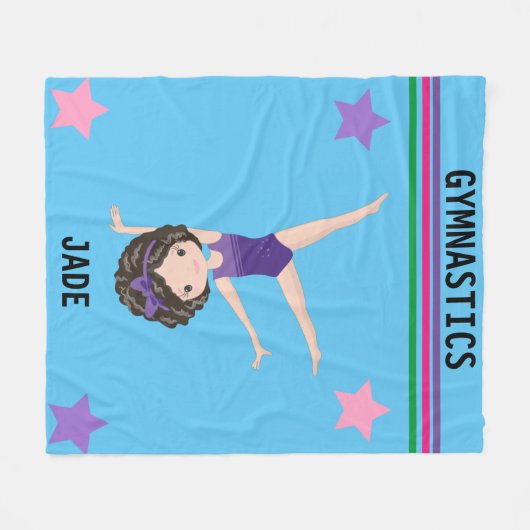 GYMNASTICS BLANKET FÜR MÄDCHEN PERSONALISIERT. FLEECEDECKE (Vorderseite (Horizontal))