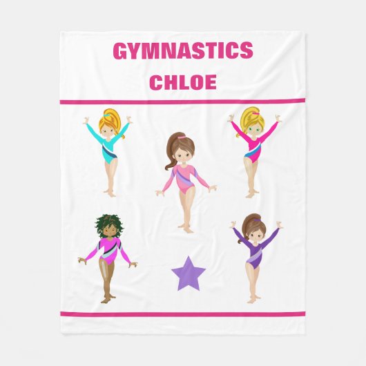 GYMNASTICS BLANKET MIT 5 GYMNASTEN PERSONALISIERT FLEECEDECKE (Vorderseite)