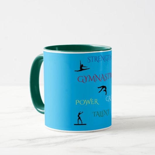 GYMNASTICS BLAU / GRÜNE ZWEI TASSE. TASSE (Vorderseite Links)