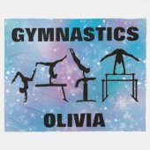 Gymnastics Blue Glam Fleecedecke (Vorderseite (Horizontal))