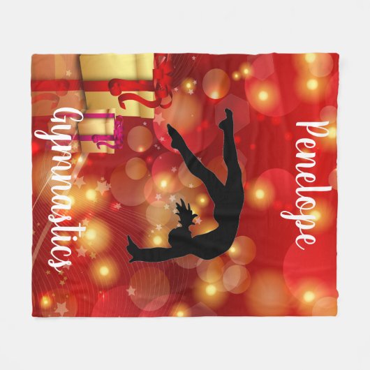 Gymnastics Bokeh Gifts n' Glitz Fleecedecke (Vorderseite (Horizontal))