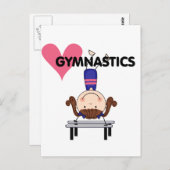 GYMNASTICS - Brünette Girl Handständer Postkarte (Vorne/Hinten)