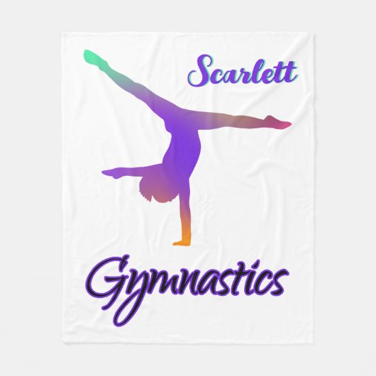 Gymnastics Cartwheel Pink Purple Personalized Fleecedecke (Vorderseite)
