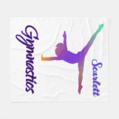 Gymnastics Cartwheel Pink Purple Personalized Fleecedecke (Vorderseite (Horizontal))