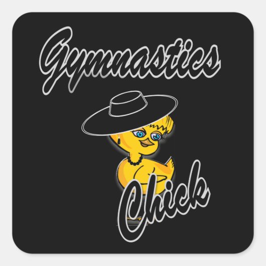 Gymnastics Chick #4 Quadratischer Aufkleber (Vorderseite)