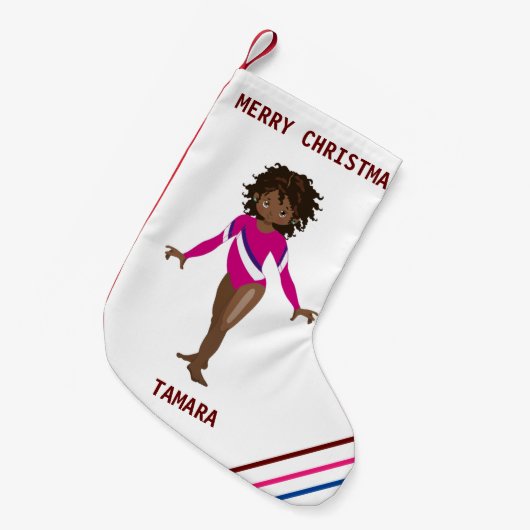 GYMNASTICS CHRISTMAS STRUMPF FÜR MÄDCHEN. KLEINER WEIHNACHTSSTRUMPF (Vorderansicht (hängend))
