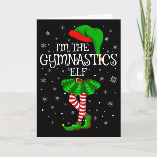 Gymnastics Elf Christmas Matching Family Women Gir Karte (Vorderseite)