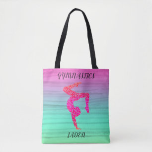 GYMNASTICS FARBFARBIGE TOTE BAG PERSONALISIERT. TASCHE