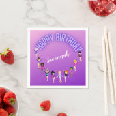 Gymnastics Friends "Happy Birthday" Lila Ombre Serviette (Beispiel)