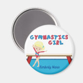 Gymnastics Girl Cute Blonde Gymnast Personalized Magnet (Vorderseite/Rückseite)
