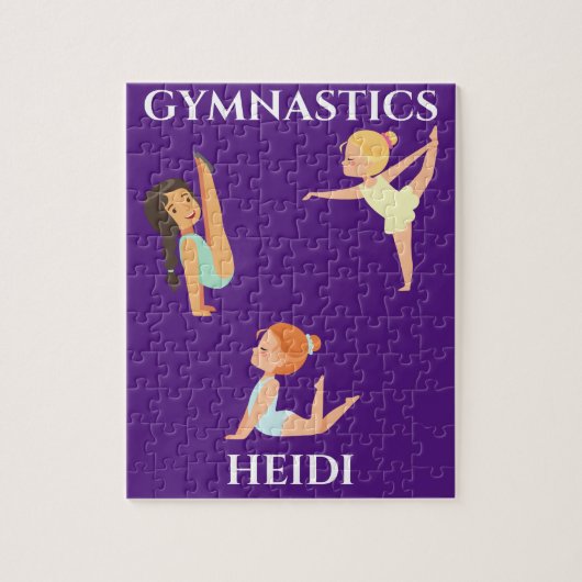 GYMNASTICS Girl's personalisiertes Rätsel. Puzzle (Vertikal)